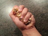 A hand of cereal weights about 35g.